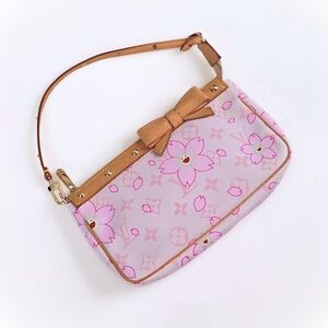 Louis Vuitton Limited Edition Takashi Murakami Cherry Blossom Pochette Pink